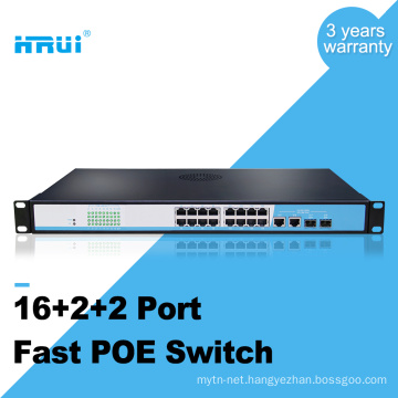 400W ieee802.3af 10/100Mbps 16ch poe switch for ip camera